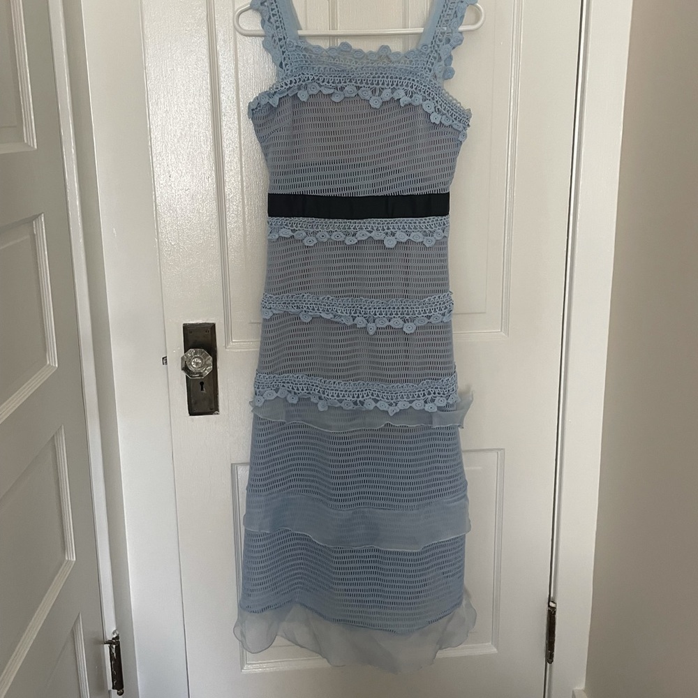 Blue self portrait dress